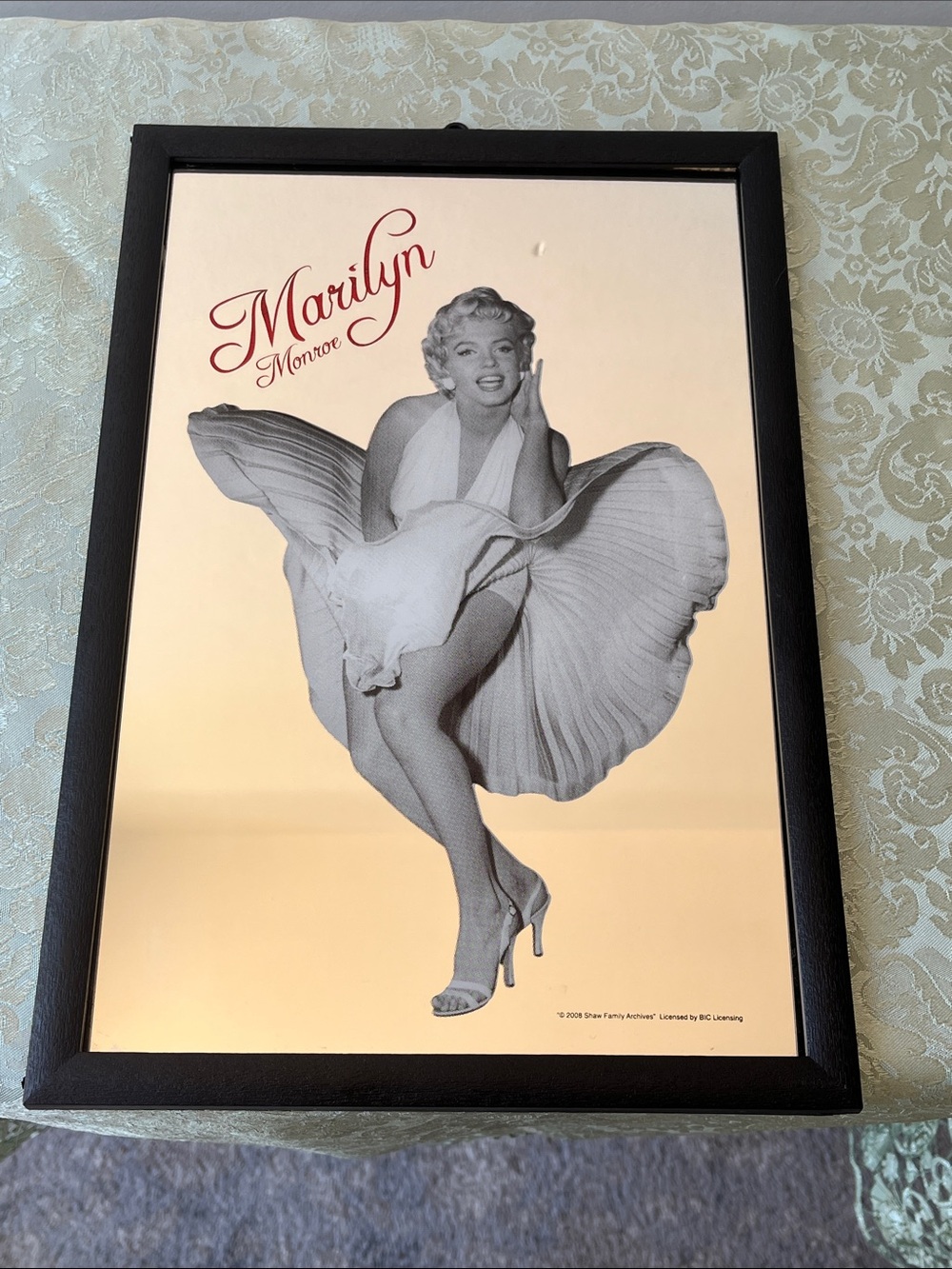2008 Marilyn Monroe Printed Glass Mirror Framed Wall Decor